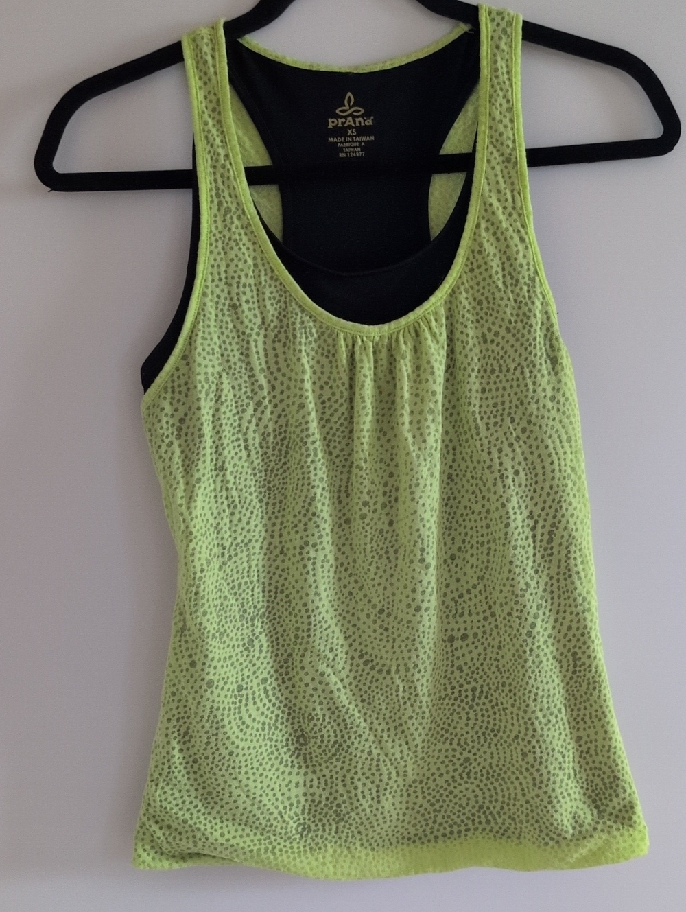 Prana Neon Lime Layered Racerback Tank